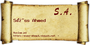 Süss Ahmed névjegykártya